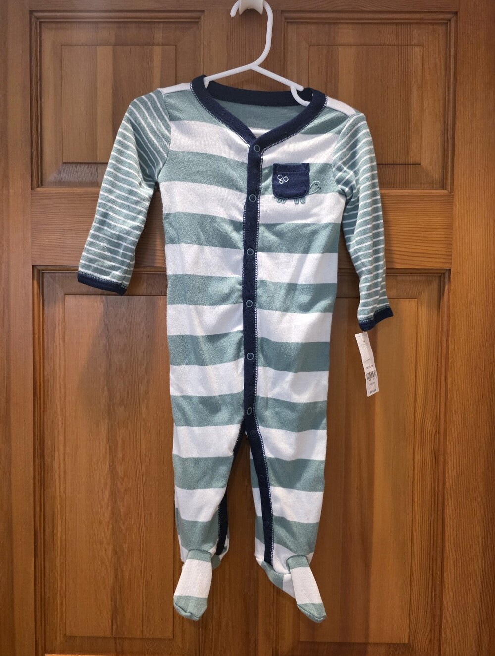 NWT Carter's Turtle Striped Footed One-Piece 9M